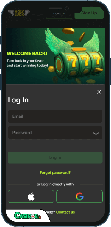HolyLuck Casino Accesso