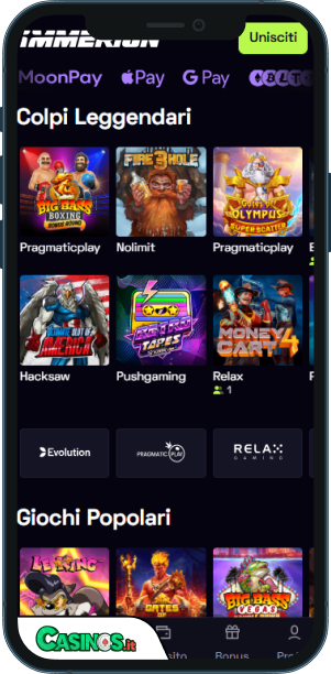 Immerion Casino app mobile