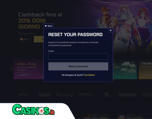 Joebit Casino problema di accesso