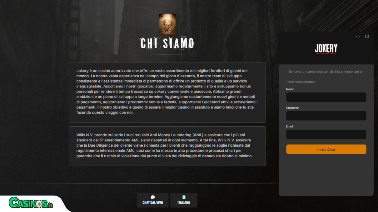 Jokery Casino Supporto