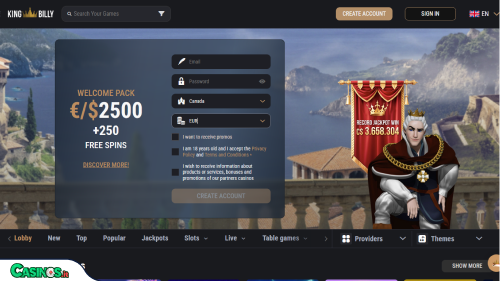 King Billy Casino breve recensione