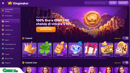 KingMaker Casino breve recensione