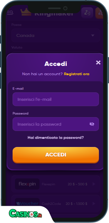 Kingmaker Casino Accesso