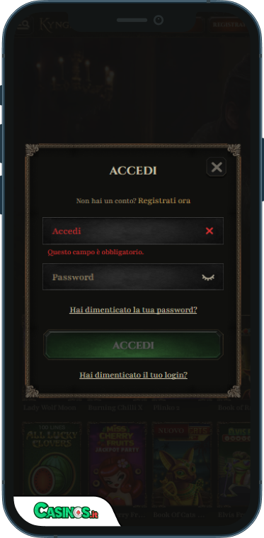 Kyngs Casino Accesso