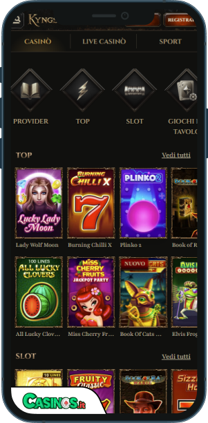 Kyngs Casino app mobile