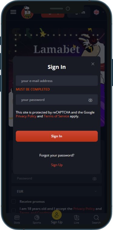 LamaBet Casino Accesso