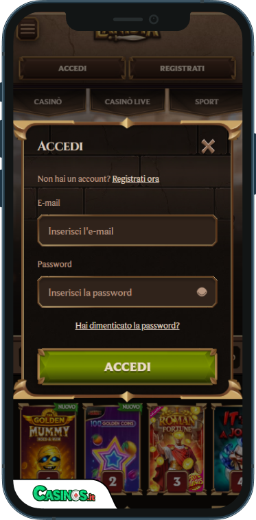 Lanista Casino Accesso