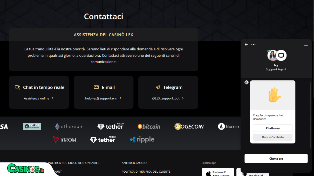 Lex Casino Supporto