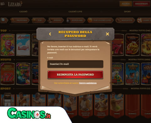 Lizaro Casino problema di accesso