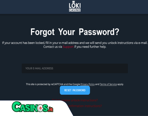 Loki Casino problema di accesso