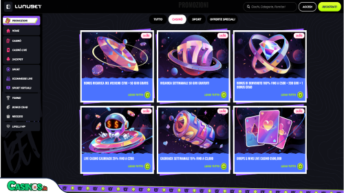 Lunubet Casino Bonuses