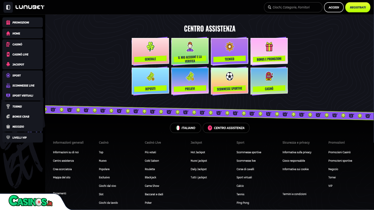 Lunubet Casino Support