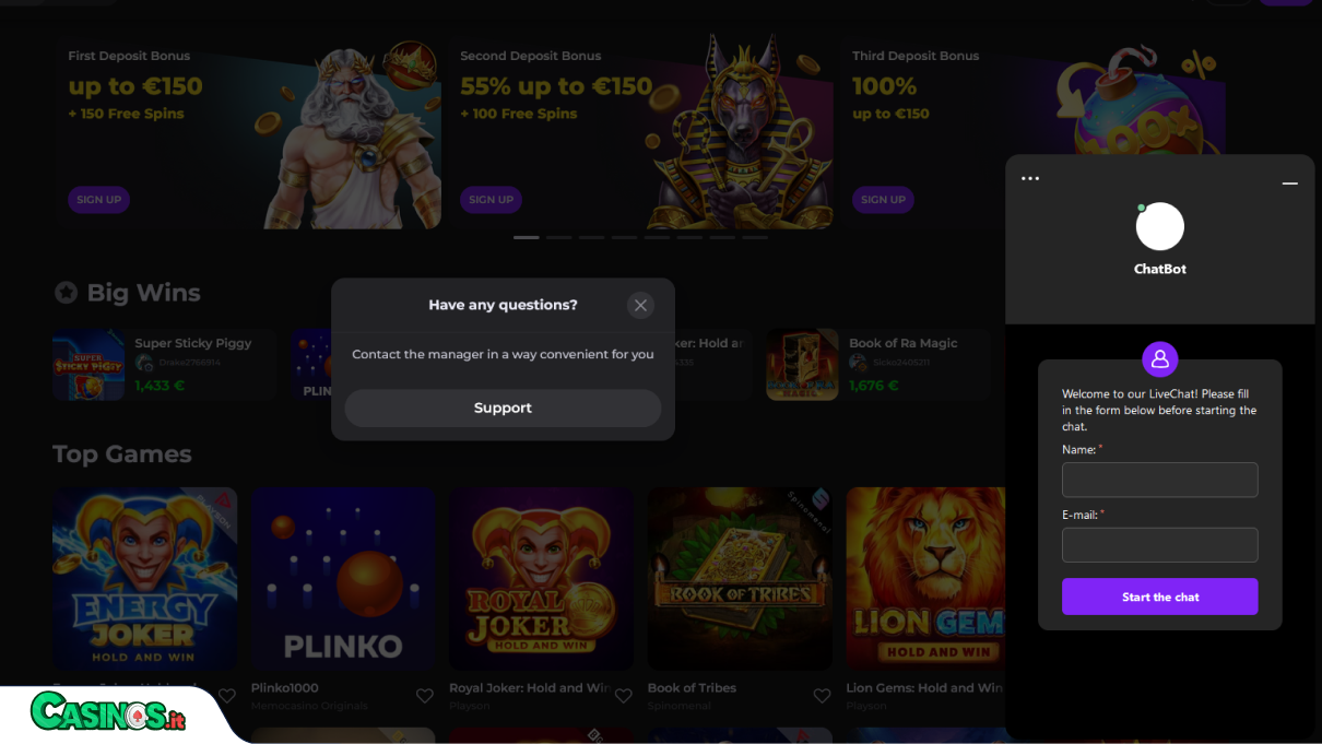 Memo Casino Supporto