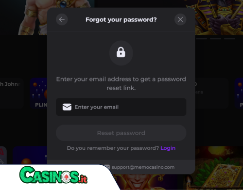 Memo Casino problema di accesso