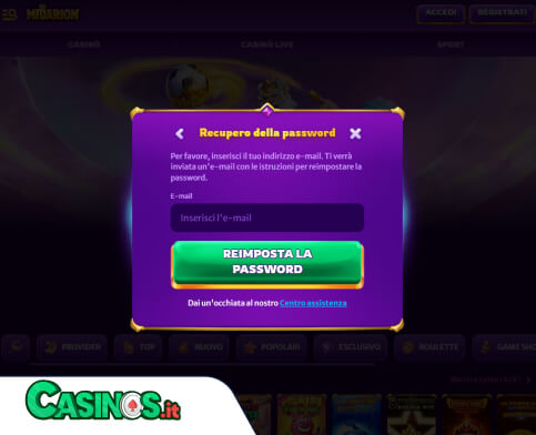 Midarion Casino problema di accesso