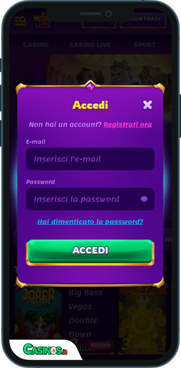 MidasLuck Casino Accesso