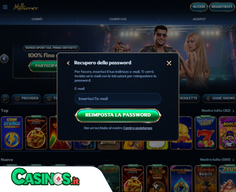 Millioner Casino problema di accesso