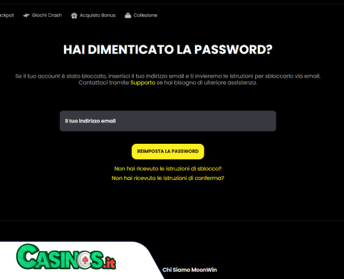 MoonWin Casino problema di accesso
