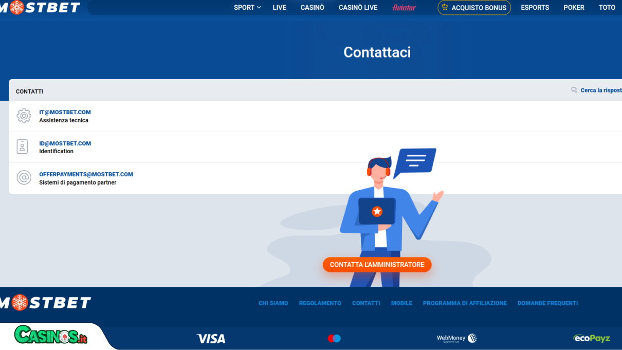 MostBet Casino Supporto