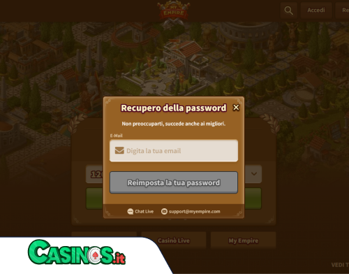 My Empire Casino problema di accesso