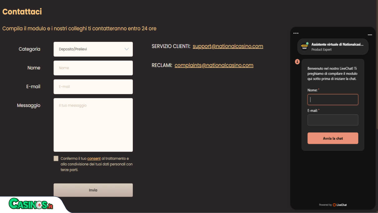 National Casino Supporto