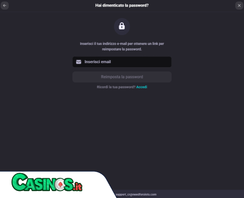 NeedForSlots Casino problema di accesso