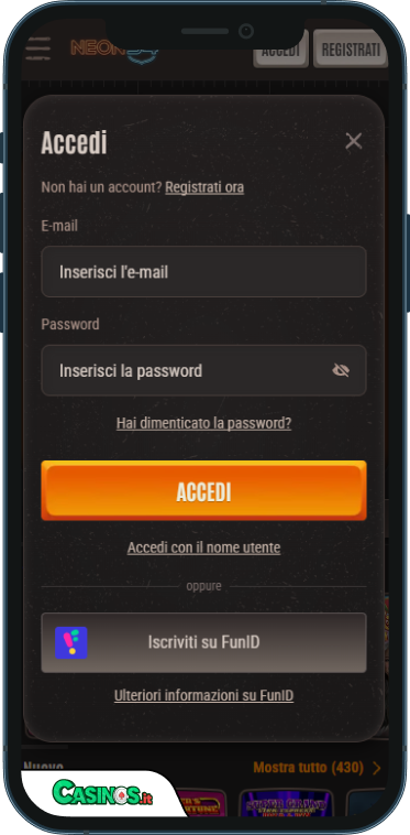 Neon54 Casino Accesso