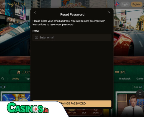 Night Luck Casino problema di accesso