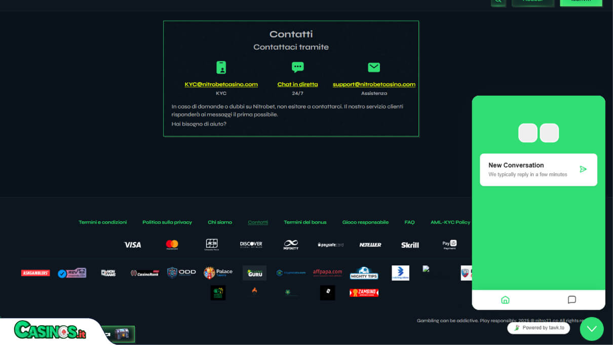 NitroBet Casino Supporto