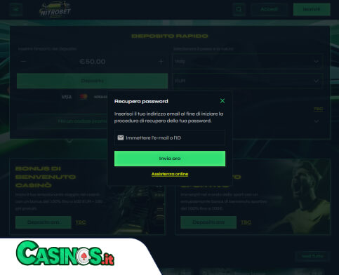 NitroBet Casino problema di accesso