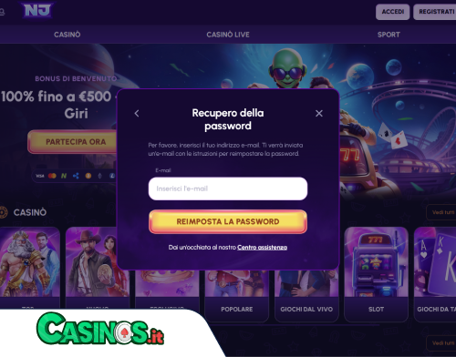 NovaJackPot Casino problema di accesso
