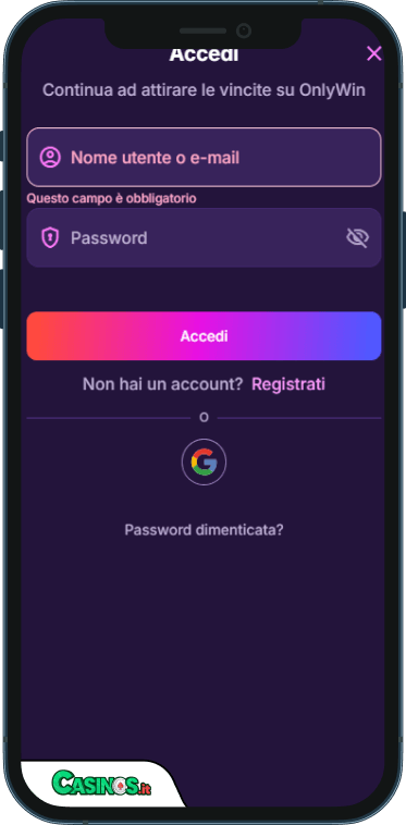 Only Win Casino Accesso