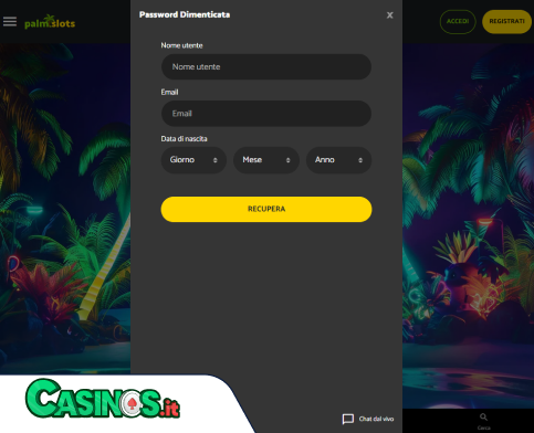Palmslots Casino problema di accesso
