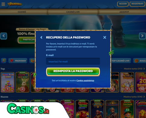 Pandido Casino problema di accesso