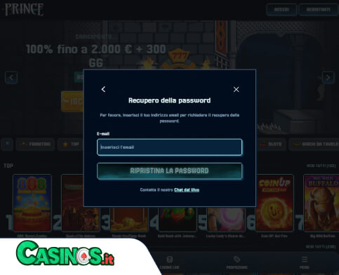 PrinceCasino problema di accesso