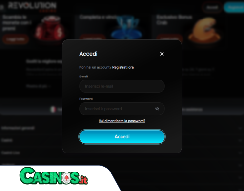 Problema di accesso a Revolution Casino