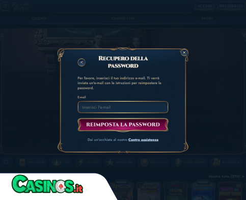 Rich Royal Casino problema di accesso