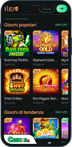 Ritzo Casino app mobile