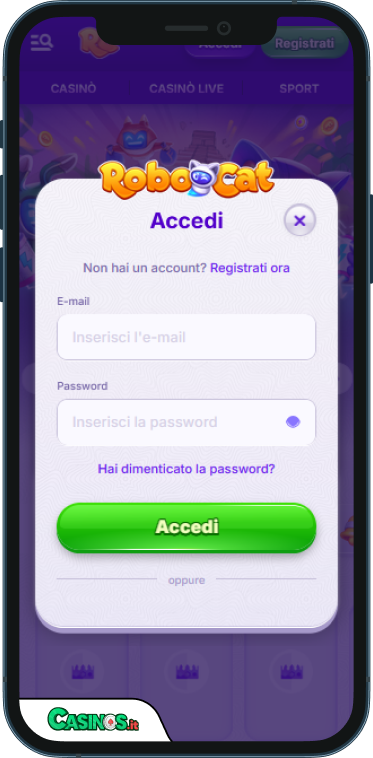 Robocat Casino Accesso