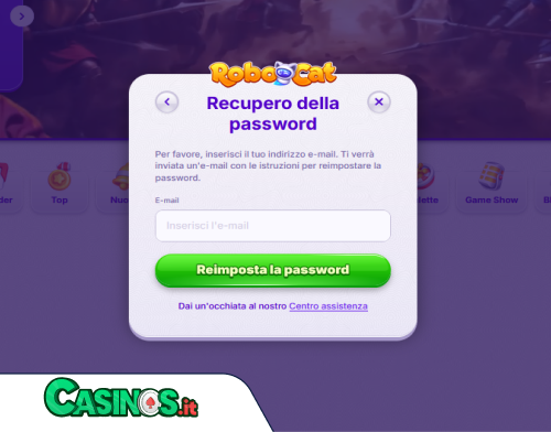 Robocat Casino problema di accesso