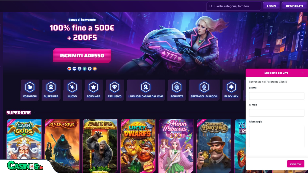 Roby Casino Supporto
