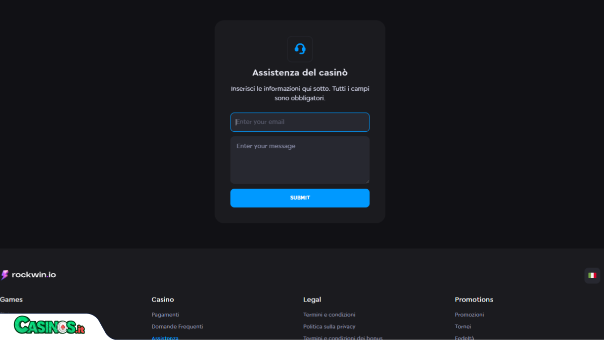 RockWin Casino Supporto