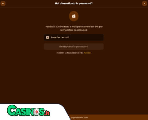 RodeoSlot Casino problema di accesso