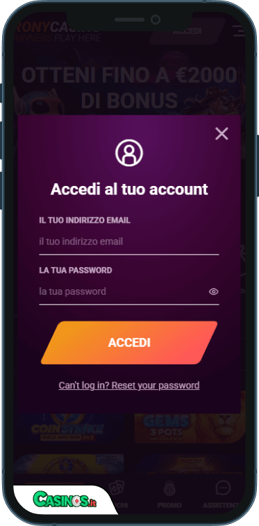 RonyCasino Casino Accesso