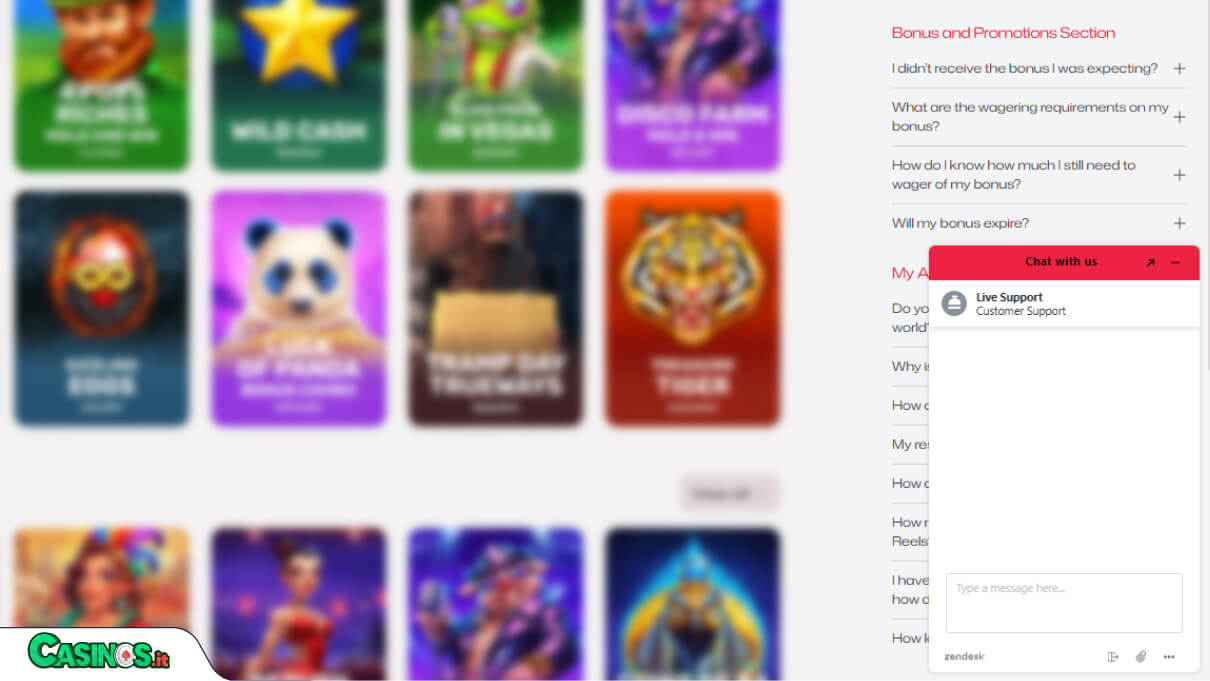 Ruby Reels Casino Supporto