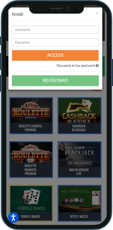 SNAI Casino Accesso