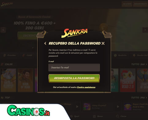 Sankra Casino problema di accesso