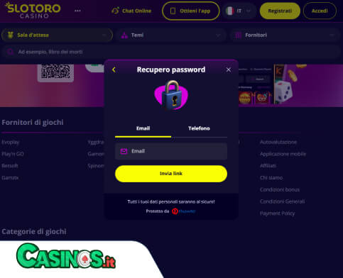 Slotoro Casino problema di accesso