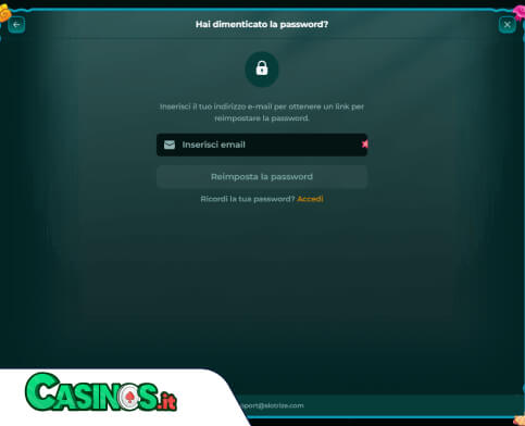 Slotrize Casino problema di accesso
