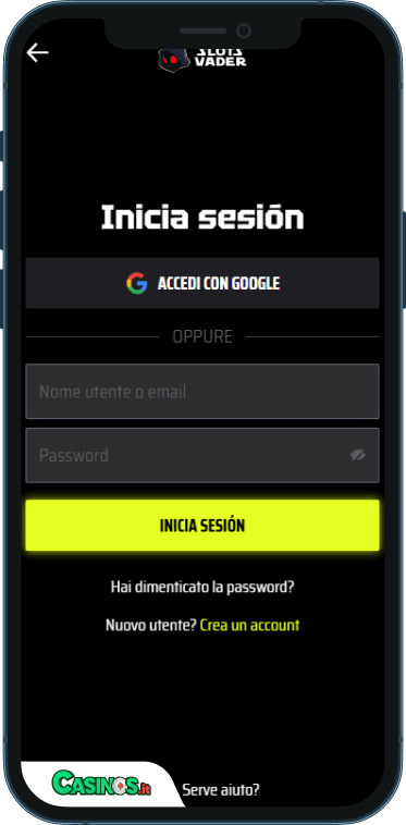 SlotsVader Casino Accesso
